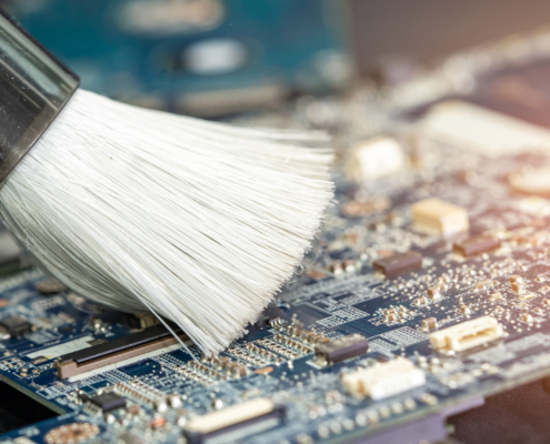 brushing circuit board with coating